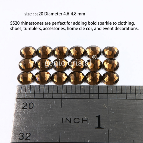 SS20 Smoked Topaz Glass Rhinestones
