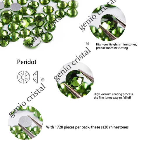 Genio Cristal SS20 Peridot Glass Rhinestones