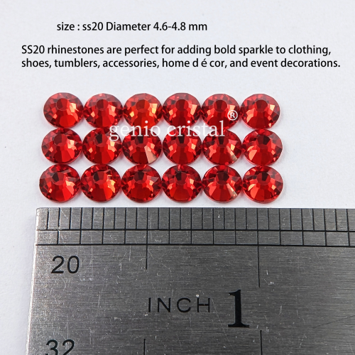 SS20 Light Red Siam Glass Rhinestones