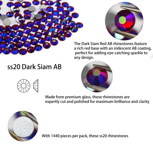 SS20 Dark Siam AB Glass Rhinestones