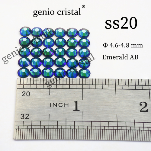 SS20 Dark Green Emerald AB Glass Rhinestones