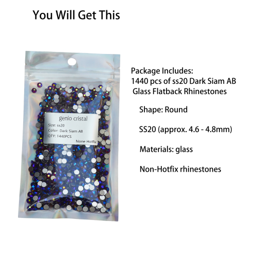 SS20 Dark Siam AB Glass Rhinestones