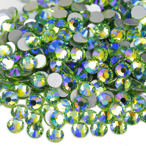 Genie Crystal Light Green Peridot AB Glass Rhinestones