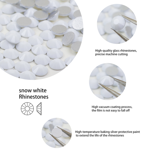 Genie Crystal Solid Chalk White Glass Rhinestones