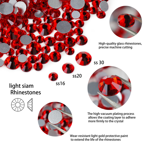 Genie Crystal Light Siam Glass Rhinestones