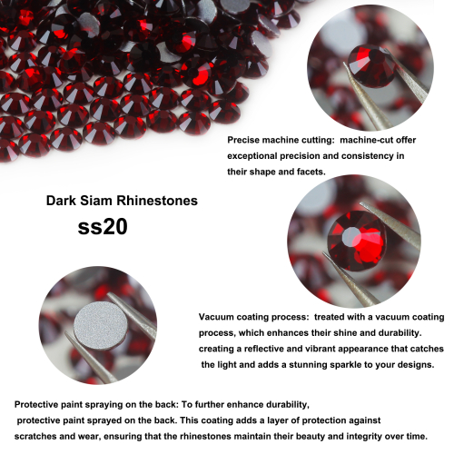Dark Siam SS20 Flatback Rhinestones