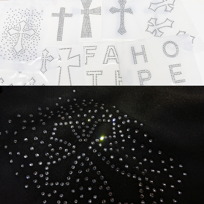 Hotfix Rhinestone Cross Transfers